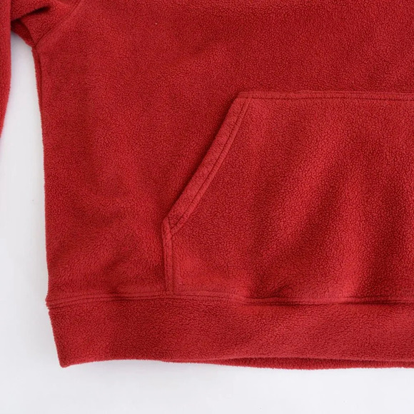 Vintage 90S Old Navy Red Fleece Hooded Pullover Sweatshirt Size 2XL - Picture 6 of 10